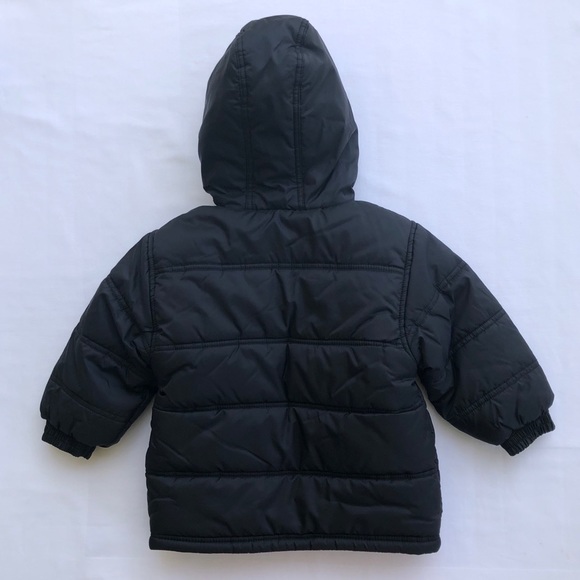 Toddler Boy Nike Puffer Hooded Black Jacket - Picture 3 of 7